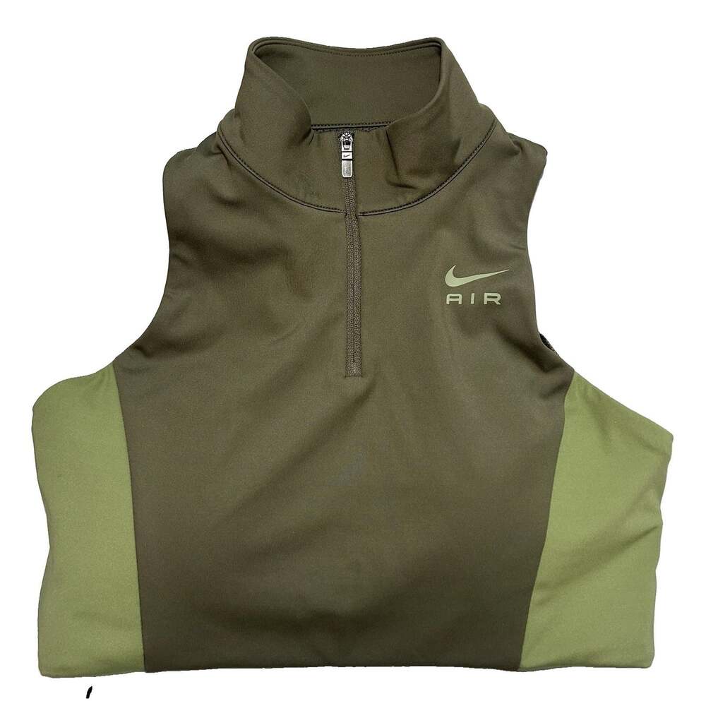 NIKE Air Dri-Fit Women's Medium Mockneck 1/2 Zip Running Tank Padded Cropped